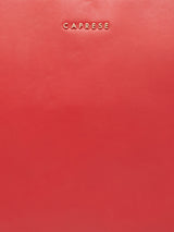 Women's Red Faux Leather Tote Bag 18L