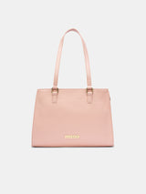 Women's Dull Pink Faux Leather Tote Bag 6L