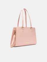 Women's Dull Pink Faux Leather Tote Bag 6L