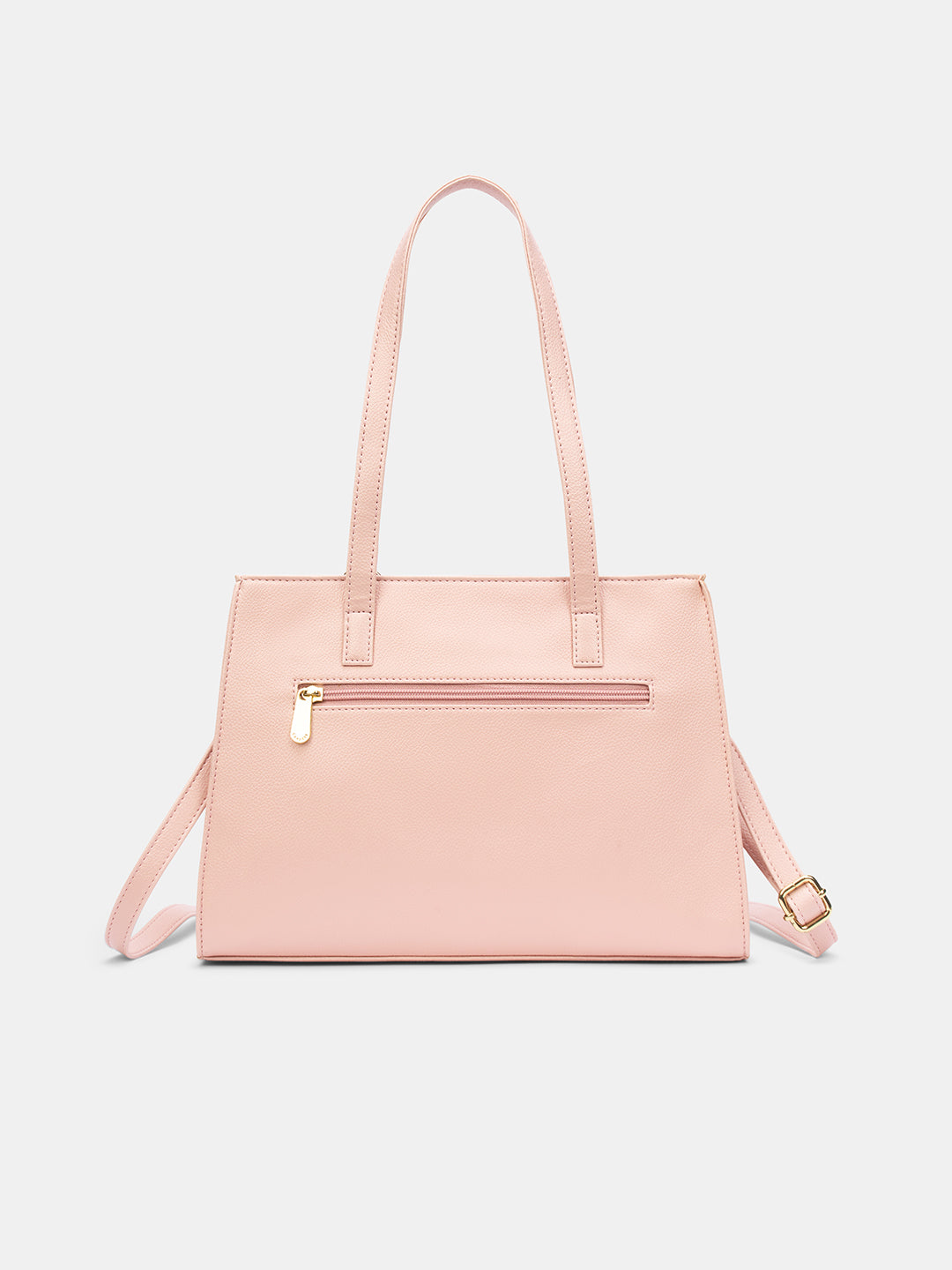 Women's Dull Pink Faux Leather Tote Bag 6L