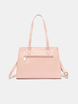 Women's Dull Pink Faux Leather Tote Bag 6L