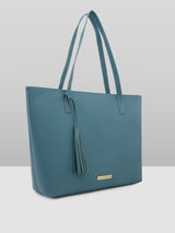 Women's Green Faux Leather Tote Bag 13L