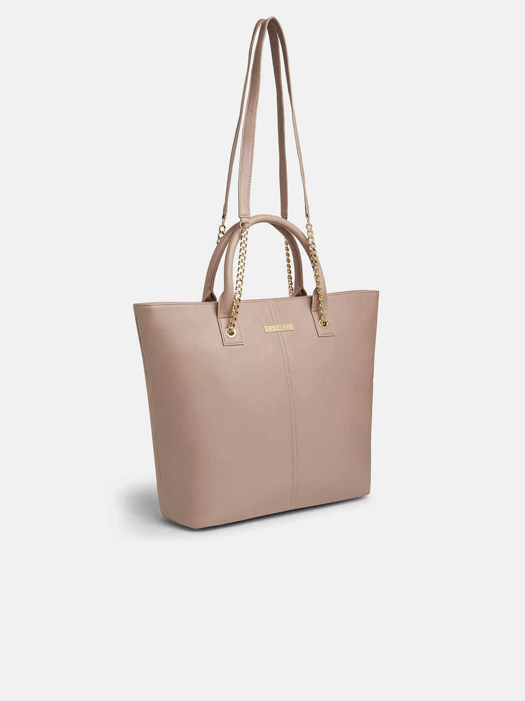 Women's Soft Pink Faux Leather Tote Bag 16L
