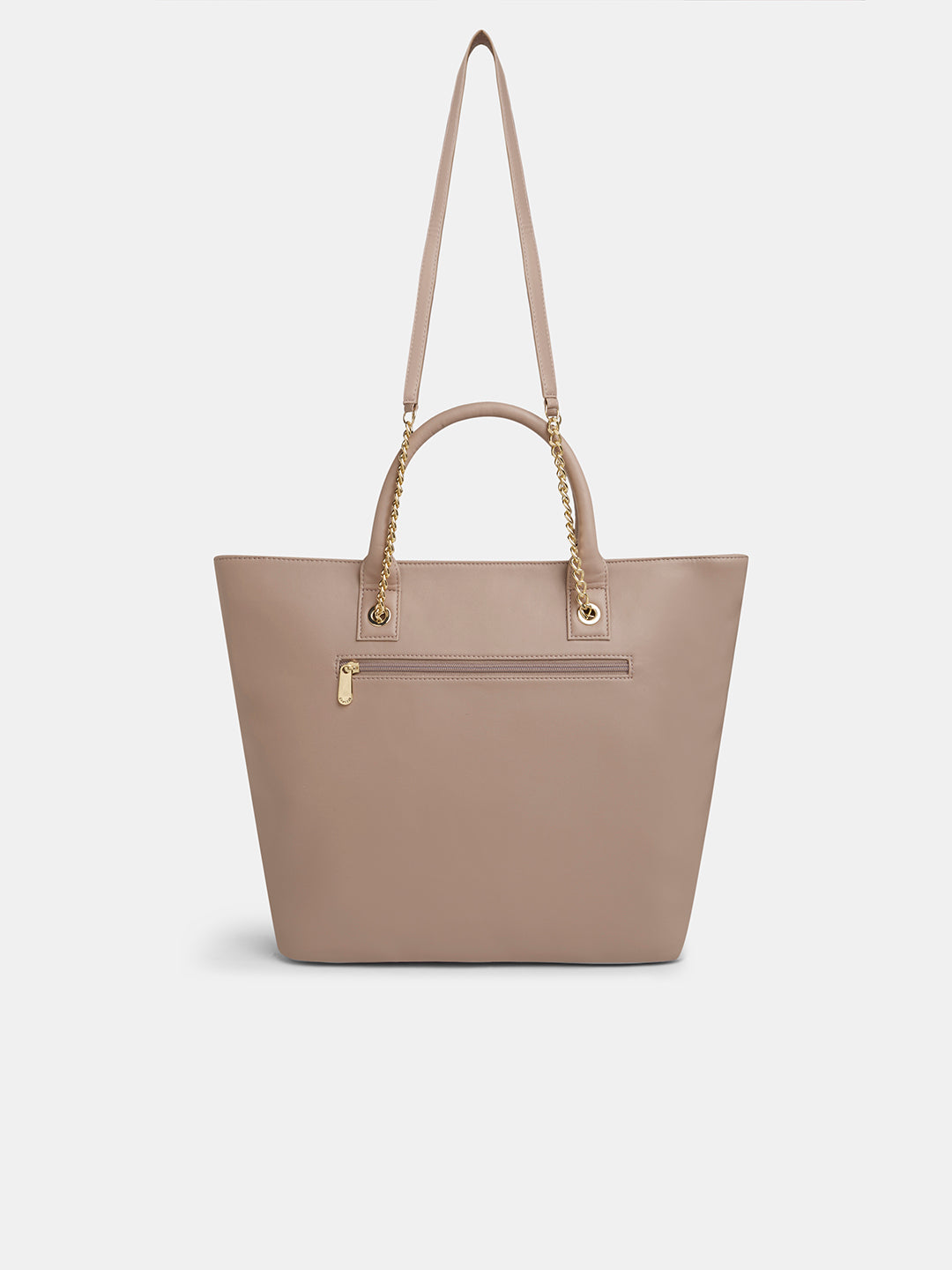 Women's Soft Pink Faux Leather Tote Bag 16L