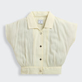 Girls Yellow Casual Half Sleeves Top