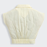 Girls Yellow Casual Half Sleeves Top