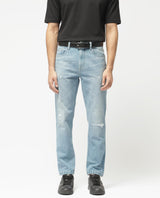 Men's Blue Casual Tapered Fit Solid Jeans