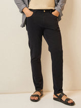 Men's Blue Casual Slim Fit Solid Trouser