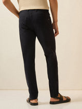 Men's Blue Casual Slim Fit Solid Trouser