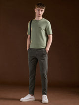 Men's Grey Casual Slim Fit Solid Trouser