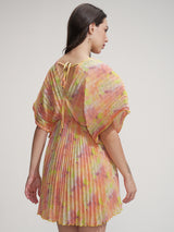Women's Yellow Ethnic Abstract Regular Fit Half Sleeves Dress