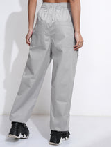 Women's Grey Casual Solid Regular Fit Trouser