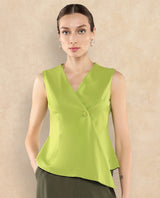 Women's Flouroscent Green Work Sleeveless Top
