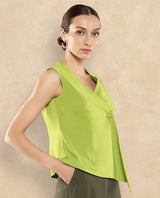 Women's Flouroscent Green Work Sleeveless Top