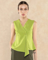 Women's Flouroscent Green Work Sleeveless Top