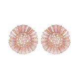 Women's Pink Crystal Beads Classy Stud Earring