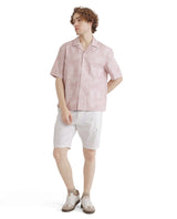 Men's Pink Casual Regular Fit Printed Half Sleeves Shirt