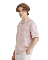 Men's Pink Casual Regular Fit Printed Half Sleeves Shirt