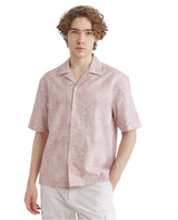 Men's Pink Casual Regular Fit Printed Half Sleeves Shirt