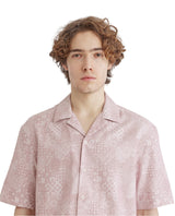 Men's Pink Casual Regular Fit Printed Half Sleeves Shirt