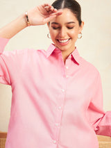 Women's Pink Linen Two Piece Co-ord Set