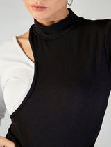 Women's Black Casual Solid Regular Fit Full Sleeves Tops