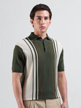 Men's Green Casual Slim Fit Solid Half Sleeves Tshirt