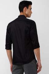 Men's Black Formal Solid Slim Fit Full Sleeves Shirt