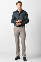 Men's Black Casual Printed Slim Fit Full Sleeves Shirt