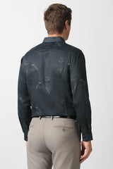 Men's Black Casual Printed Slim Fit Full Sleeves Shirt
