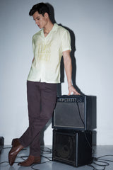 Men's Beige Casual Printed Regular Fit Half Sleeves Shirt