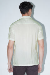 Men's Beige Casual Printed Regular Fit Half Sleeves Shirt