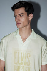 Men's Beige Casual Printed Regular Fit Half Sleeves Shirt