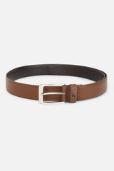 Men's Brown Solid Leather Belt and Wallet Combo