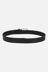 Men's Black Solid Leather Belt and Wallet Combo