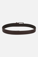 Men's Brown Solid Leather Belt and Wallet Combo