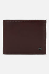 Men's Brown Solid Leather Belt and Wallet Combo