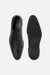 Men's Black Formal Solid Derby Shoes