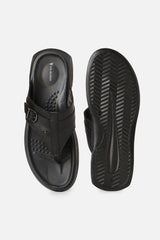 Men's Black Casual Synthetic Sandal