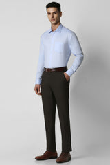 Men's Blue Formal Textured Regular Fit Full Sleeves Shirt
