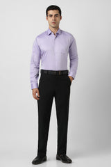 Men's Purple Formal Textured Slim Fit Full Sleeves Shirt
