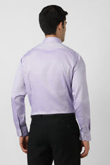 Men's Purple Formal Textured Slim Fit Full Sleeves Shirt