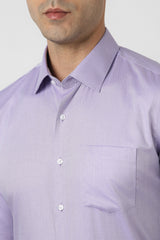 Men's Purple Formal Textured Slim Fit Full Sleeves Shirt