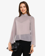 Women's Grey Casual Full Sleeves Top