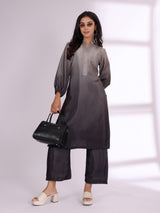 Women's Ombre Balloon Sleeve Kurta With Trouser