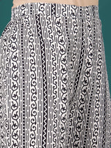 Women's Bold Floral V Neck Printed Kurta With Trouser & Dupatta