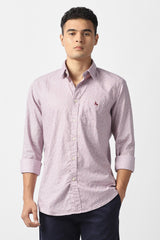 Men's Mauve Casual Printed Slim Fit Full Sleeves Shirt
