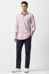 Men's Mauve Casual Printed Slim Fit Full Sleeves Shirt