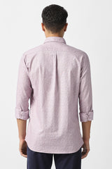 Men's Mauve Casual Printed Slim Fit Full Sleeves Shirt