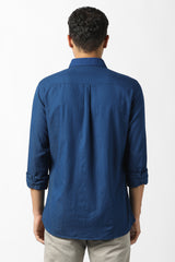 Men's Blue Casual Striped Slim Fit Full Sleeves Shirt